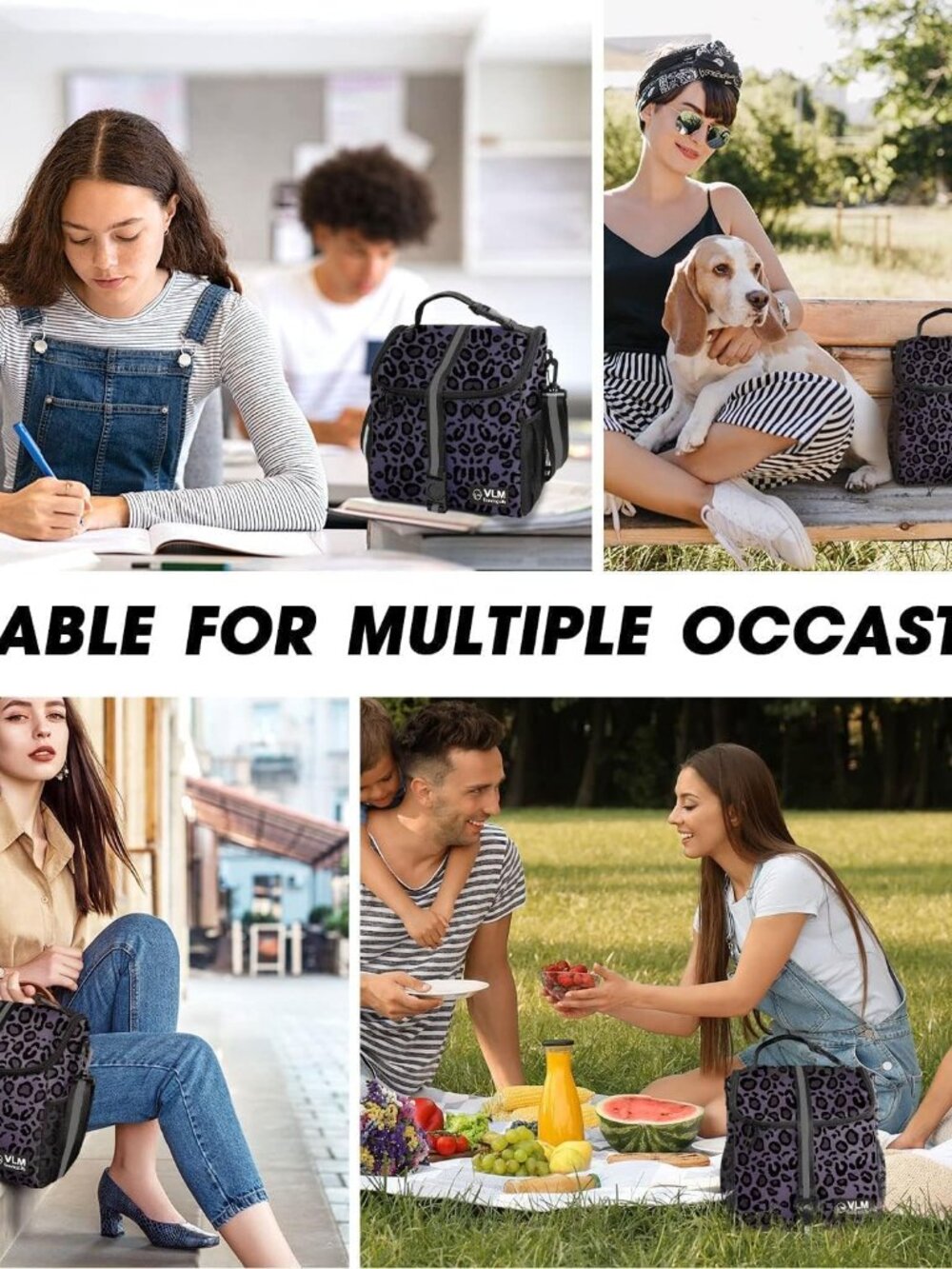 Lunch Bags for Women,Leakproof Insulated Floral Lunch Box with Adjustable Should - Picture 6 of 6